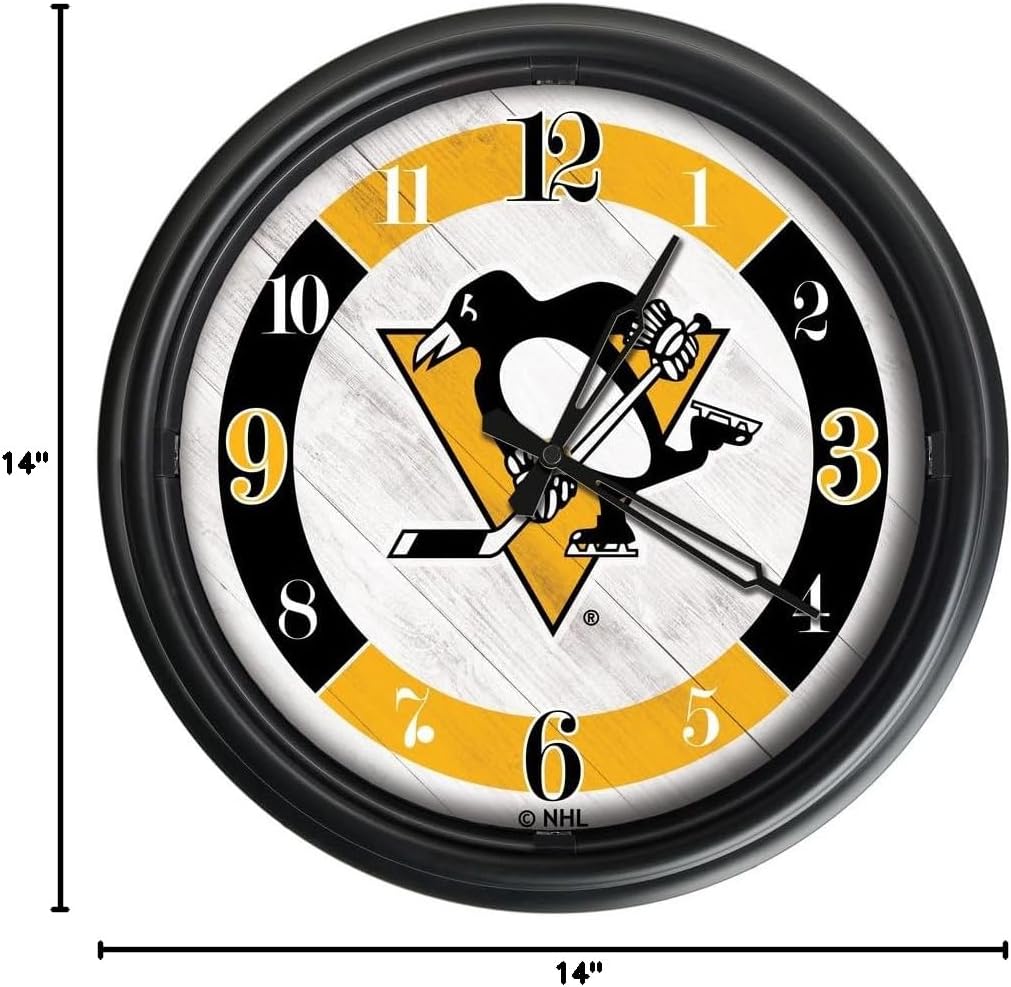 Holland Bar Stool Co. Pittsburgh Penguins Indoor/Outdoor LED Wall Clock