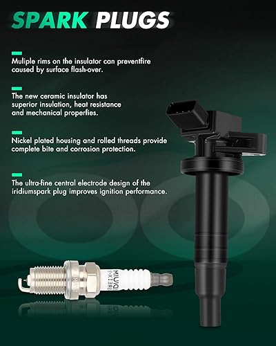 Vista 1011 de SCITOO 1 bobinas de encendido con 4 bujías de iridio para Chevrolet 2011-2015 Cruze 1.4L 2016 Cruze Limited 1.4L 2012-2020 Sonic 1.4L 2013-2021 Trax