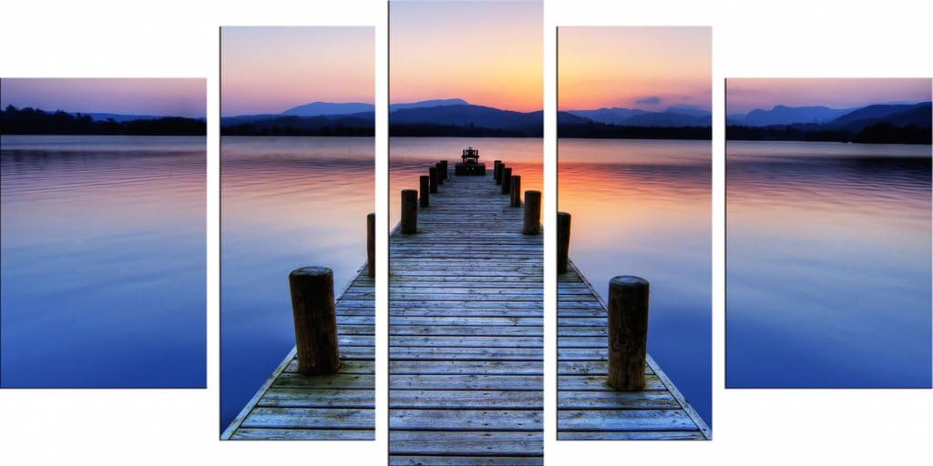 Startonight Glass Wall Art Acrylic Decor Purple Beach Set