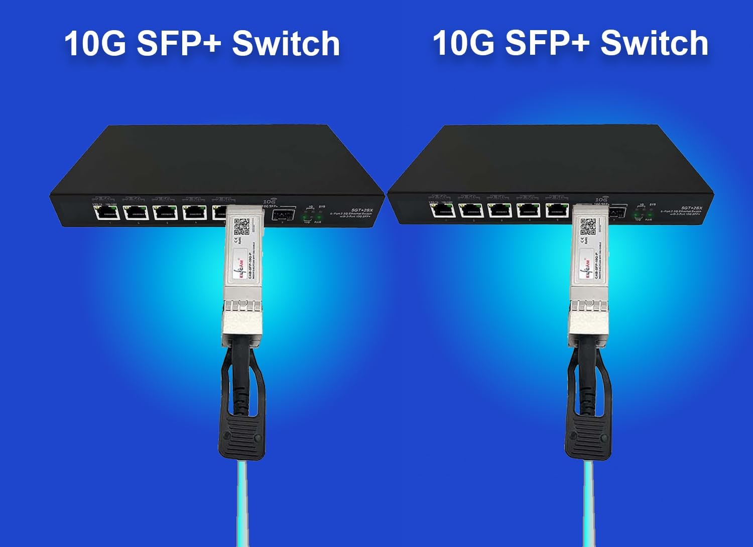 Elfcam® - 10m 10G AOC Cable de Fibra Óptica OM3 SFP+ a SFP+, Compatible con SFP-10G-AOC (10 Metros)