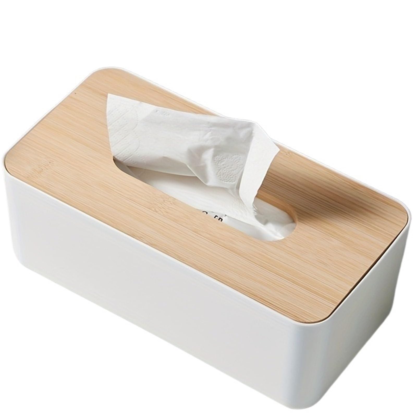 Tissue Box Cover Tissue Box With Lid Bathroom Organizer Plastic Cover Waterproof For Countertop Office Wood Grain