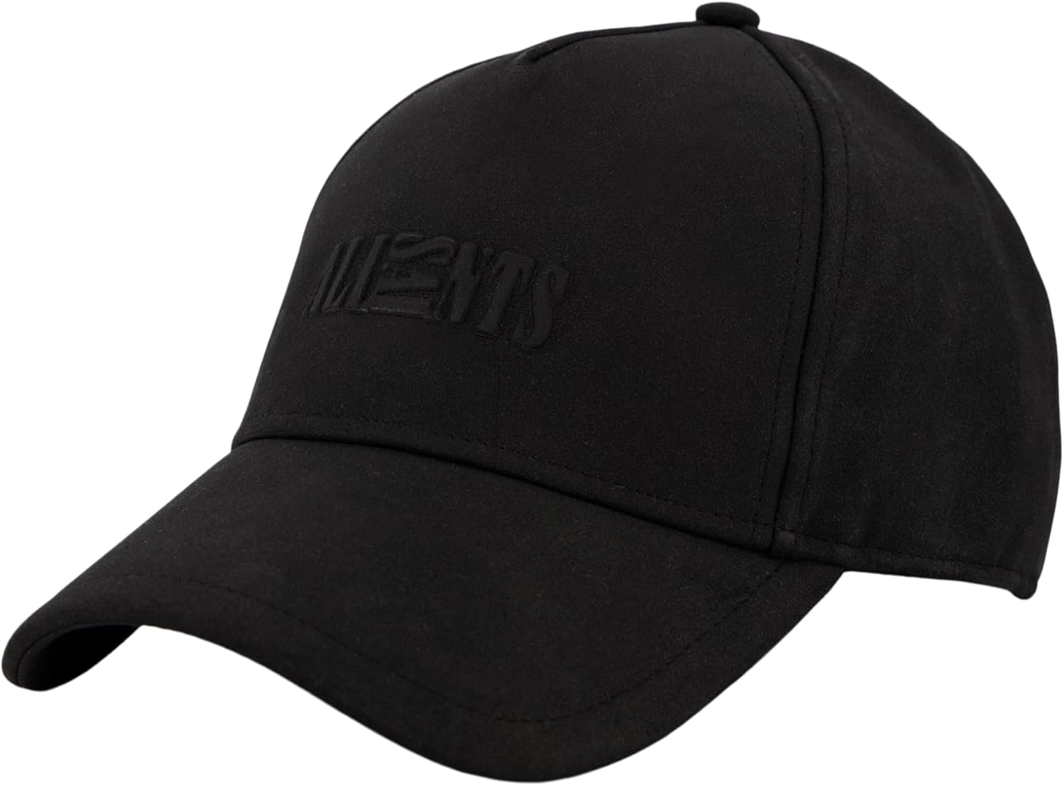Allsaints Mens Oppose Baseball Cap, Suede Hat with Logo & Adjustable Strap, Curved Brim, Synthetic Leather, Black - Image 3