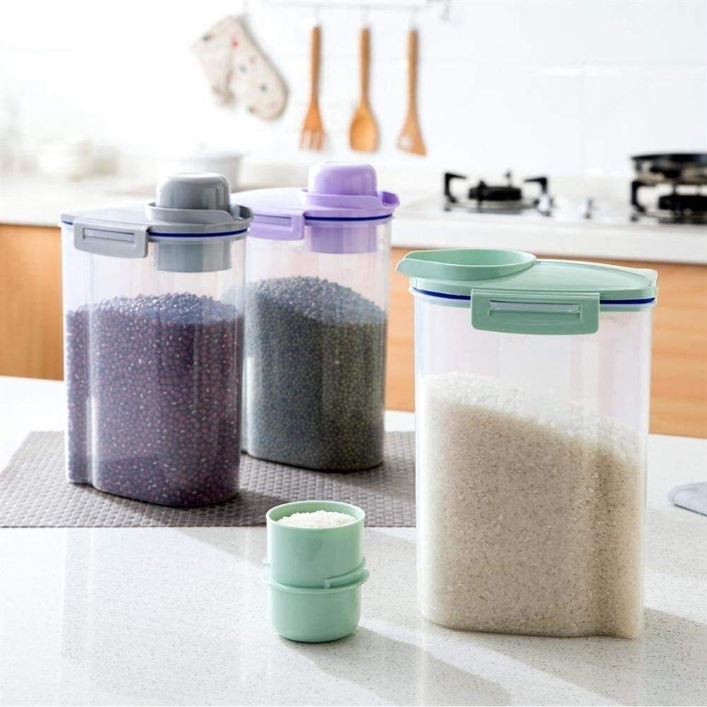 Contenitori Alimenti Ermetici Barattoli Contenitori Contenitori Contenitore For Alimenti In Plastica Con Coperchio, Barattolo Sigillato Grani Alimentari Conservazione Del Riso Alimenti Freschi, Set Di