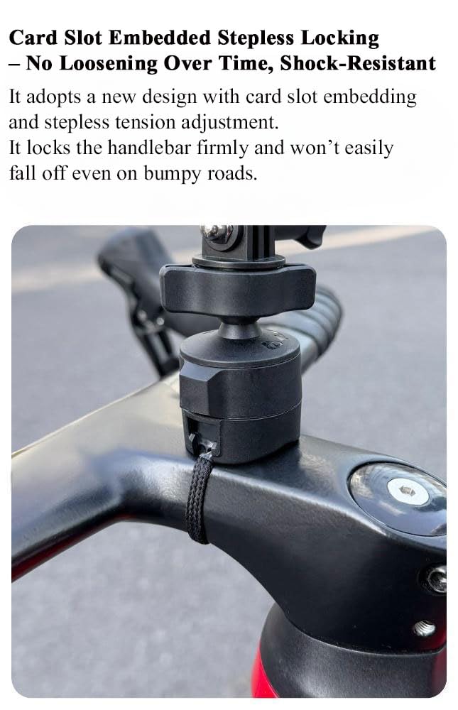 Uchwyt rowerowy – akcesoria z metalowym paskiem, obracany o 360° i antypoślizgowy, do DJI OSMO NANO/Action Pro 5, Insta 360 GO Ultra/Ace Pro 2/ X5, G0PRO itp. Kamera sportowa (z podstawą OSMO