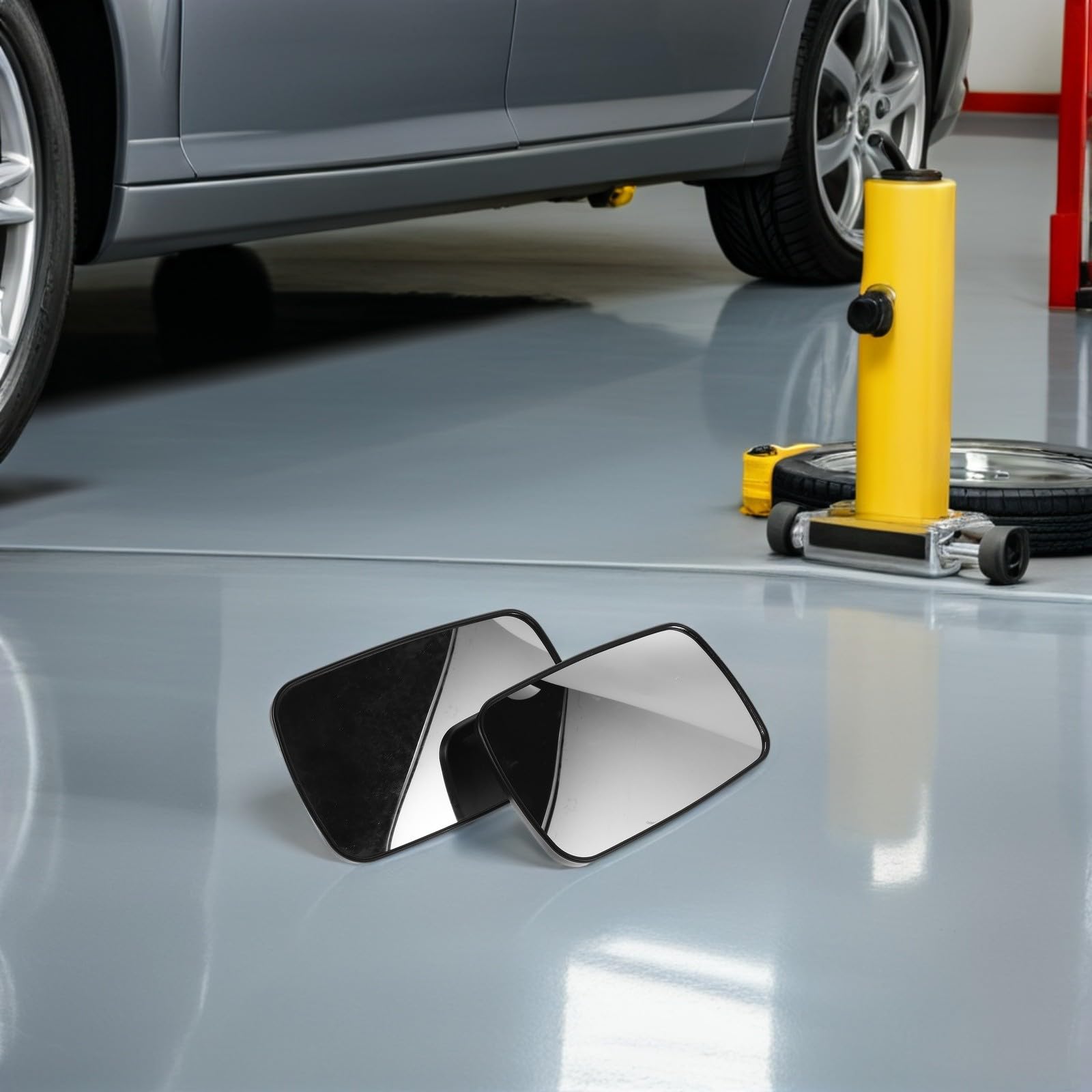 Specchio Retrovisore per Carrello Elevatore Nero 2 Pezzi | Camion e Rimorchi, Plastico e Vetro, Rivestimento Resistente alle Intemperie, Struttura Robusta