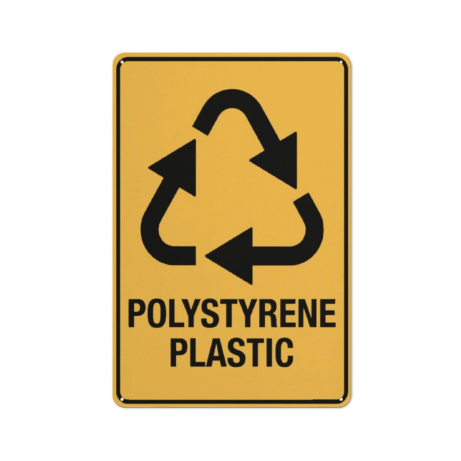Polystyrene Plastic Recycling Sign Metal Signs 12X8 Inch Rust Free Aluminum,Uv Ink Printing,Durable/Weatherproof Outdoor For Home