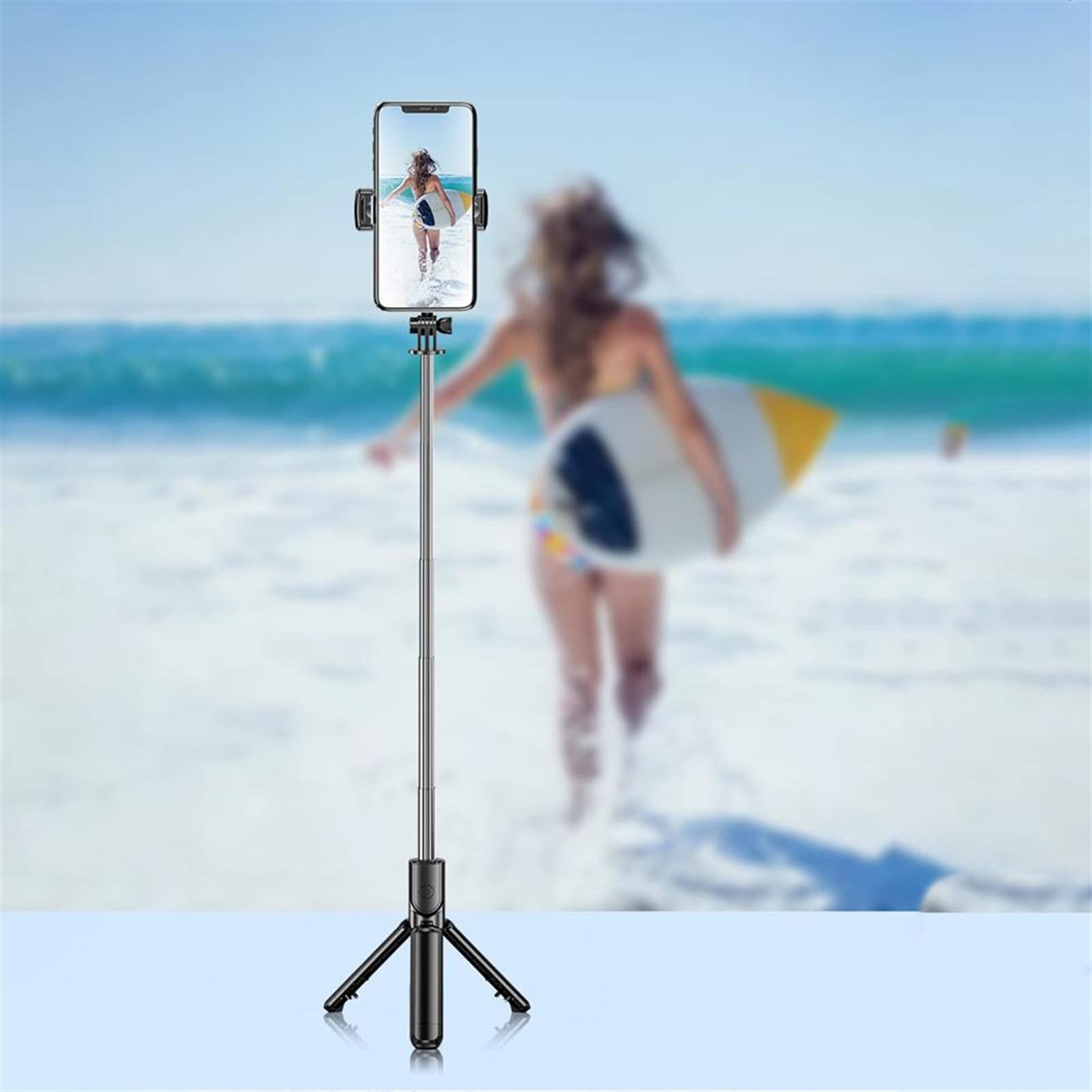 SCRUBY Portatile Senza Fili Bluetooth Selfie Stick Pieghevole Mini Treppiede Otturatore Telecomando Durevole Leggero
