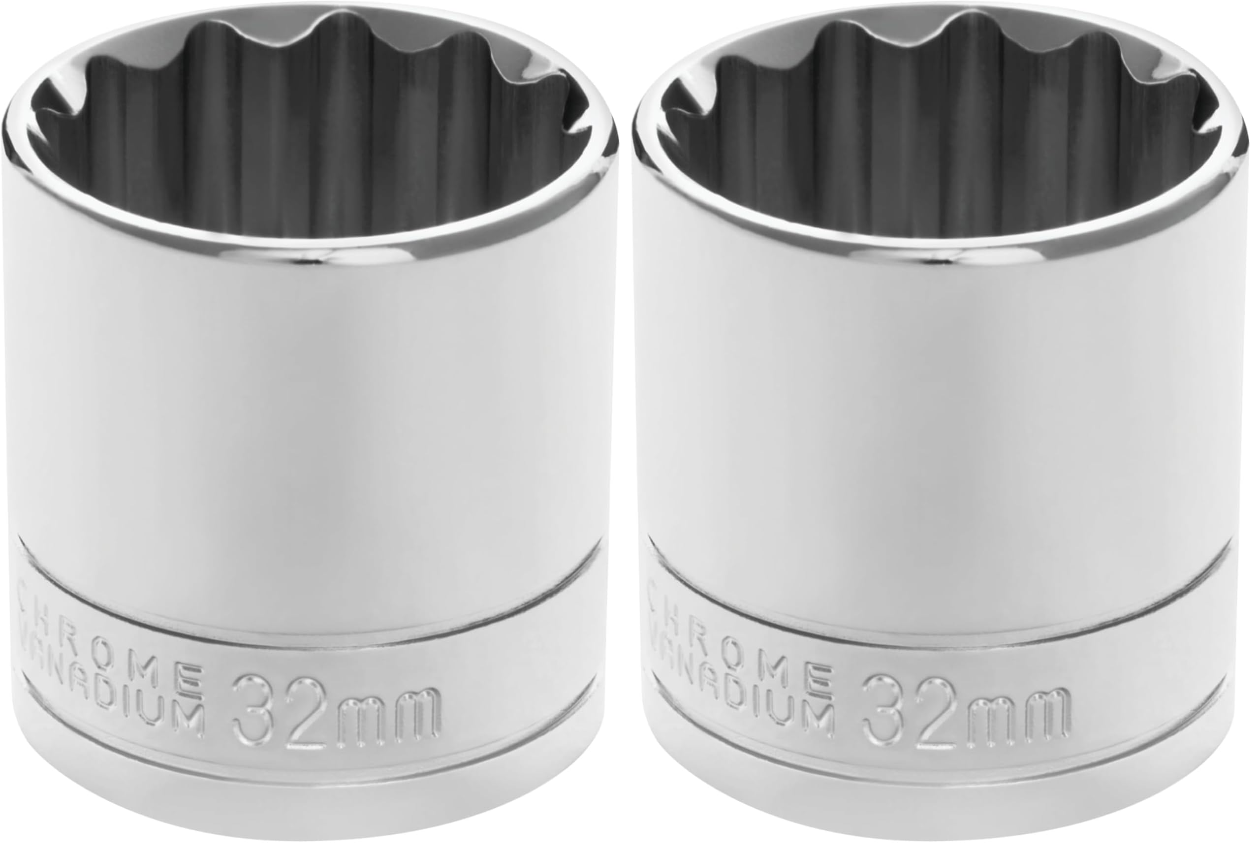 Performance Tool W32832 Recessed Edge Socket Set with Chrome Vanadium Alloy Steel and Corrosion Resistant Finish - 32 Pieces (Pack of 2)