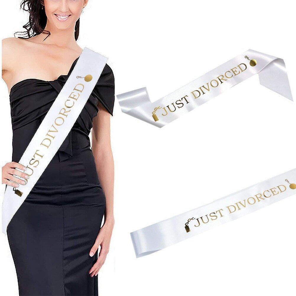 Just Divorced Partyschärpe – Lustiges Gag-Geschenk, 1,8 M Lang, Polyester-Satin