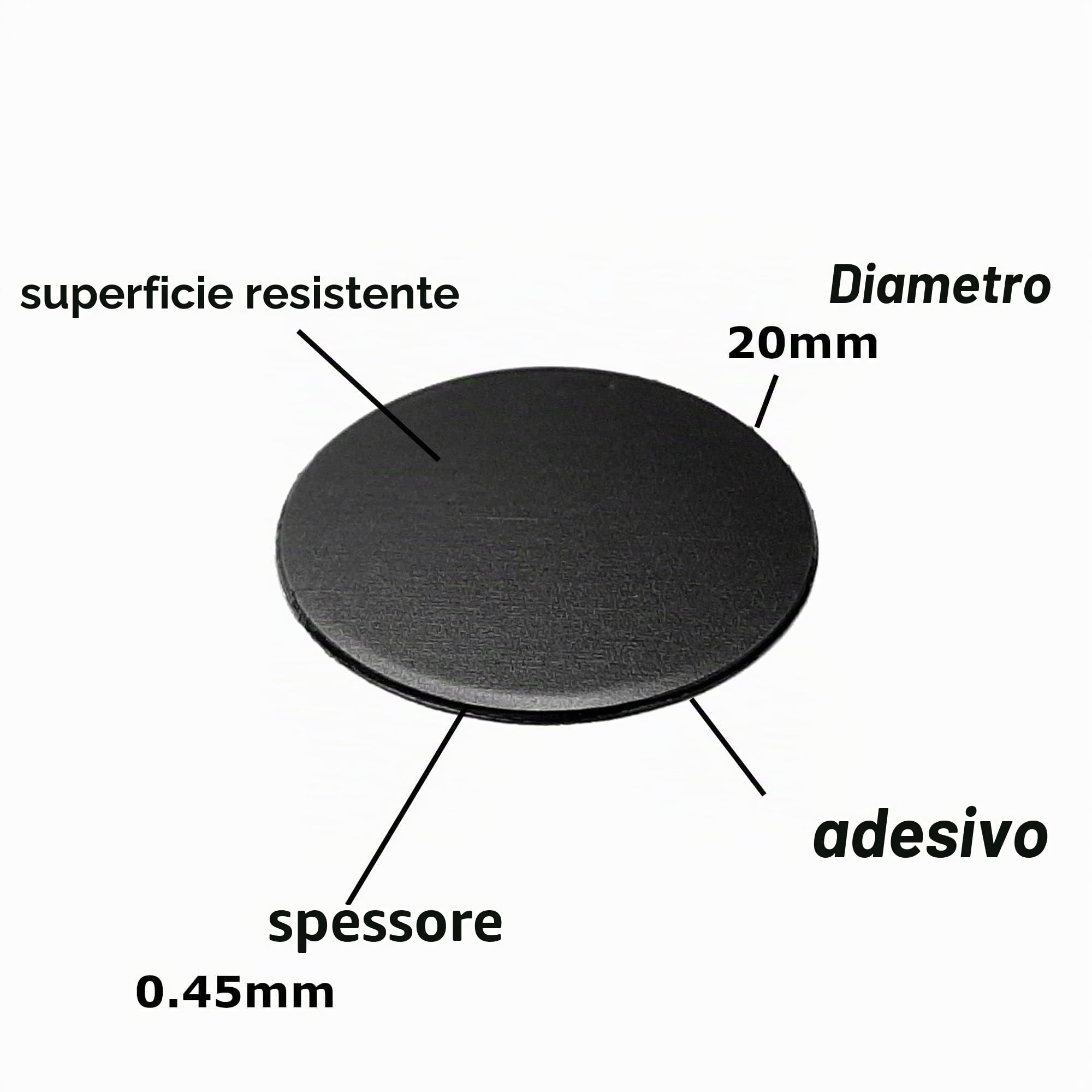 cyclingcolors 30x Copriviti adesivi 20 mm plastica viti copertura coperchi tappi riparazione mobili, Grigio alluminio lucido
