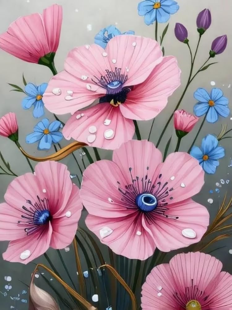 Weiniuniu Cross Stitch Kits For Adults Flowers 11Ct Pre Printed Stamped Beginners Cross-Stitch Kit Diy Embroidery Kit Home Decor-40X50 Cm