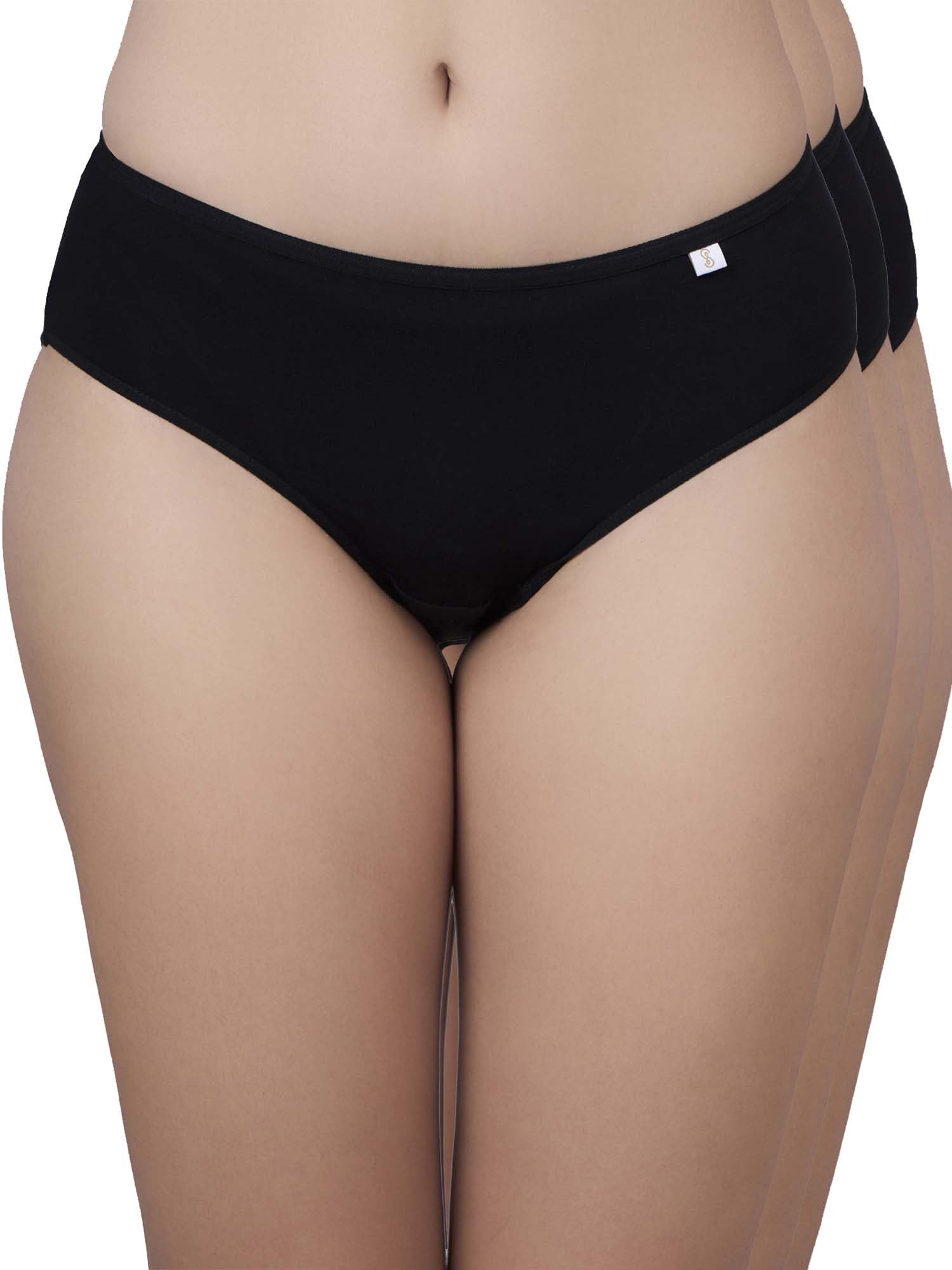 inner sense Bamboo Bikini I Panty Set for Women, Black, Size XL-picture-37