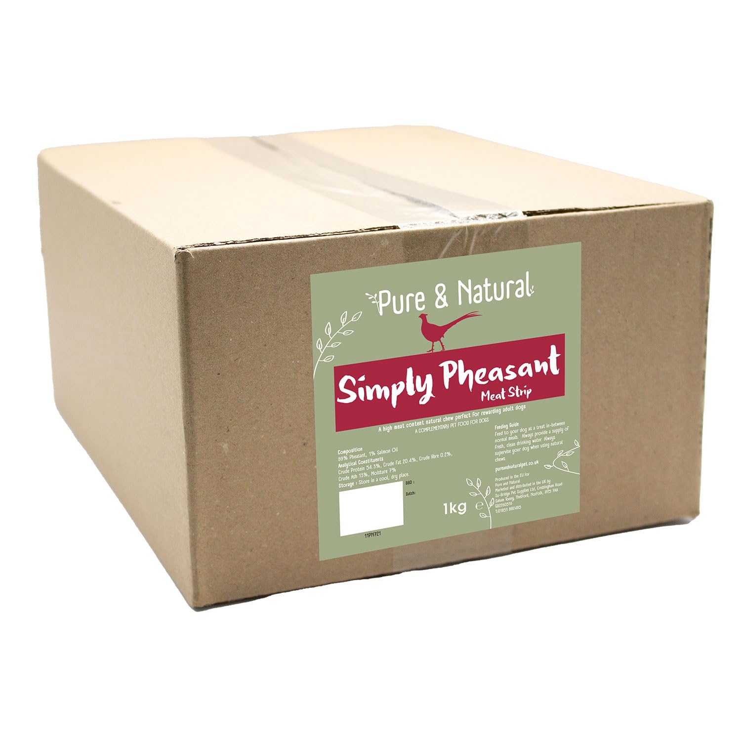 Pure & Natural Pheasant Strips - Natural Dog Chews Long Lasting, Hypoallergenic, & Grain Free Recipe, Healthy Low Fat Dog Treats - Jerky-Like Meat Strips 1kg