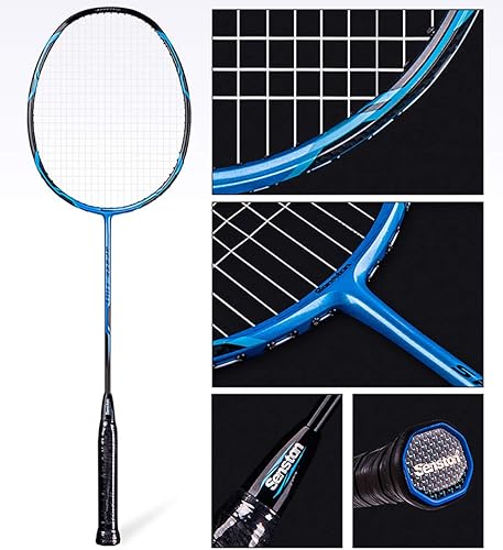 Miniatura 3 de Senston - Juego de raqueta de bádminton de grafito de alta calidad para 2 jugadores, incluye 1 bolsa de bádminton, 2 raquetas2 agarres