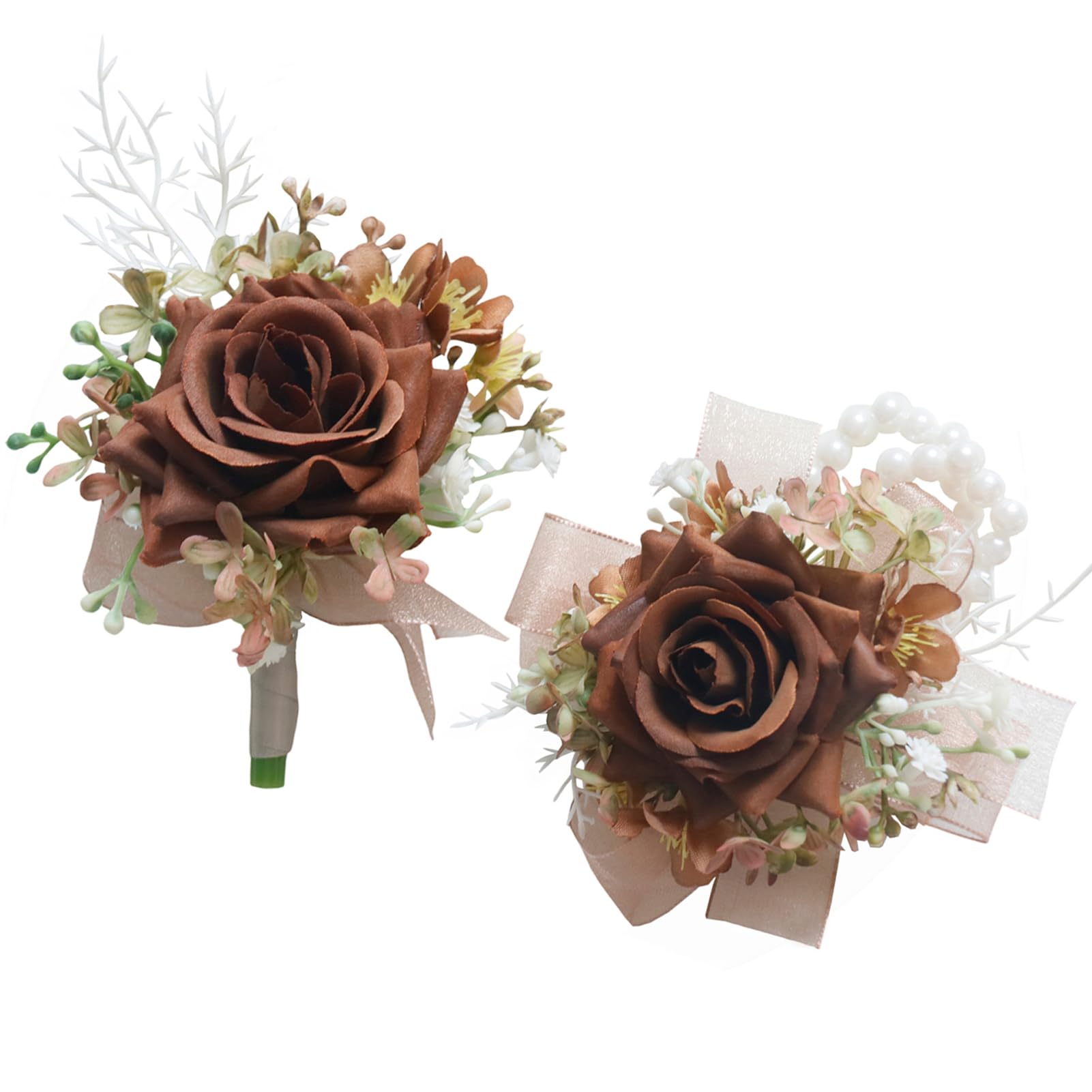 Amazon.com: MAFELOE Corsage and Boutonniere Set for Prom Homecoming Wedding  Party Celebration Artificial Flowers Accessories Suit Decor 2 Pieces - Brown  : Home & Kitchen