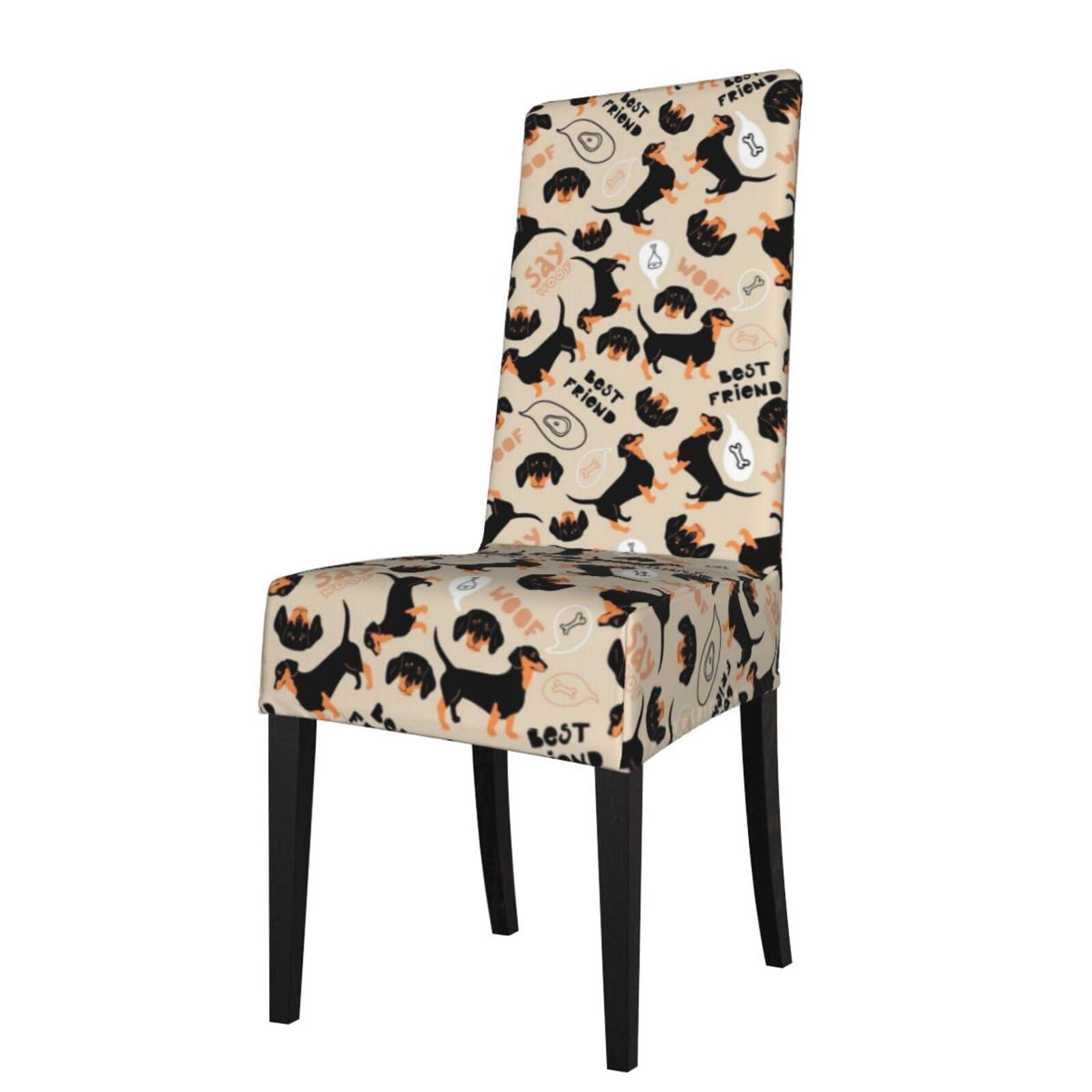Lkymoh As Picture Dachshund 3, Chair Covers Stretch Chair Slipcovers For Dining Room, For Party Pet Protection Universal Fit Soft Polyester