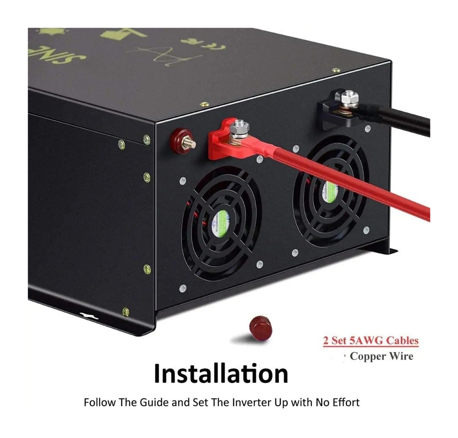 Onduleur Voiture Onduleur Solaire Onde Sinusoïdale pour 12V 220V 10kw Hors Réseau PV 24V/36V/48V/60V/72V/96V/110V DC 120V/230V AC Commande Filaire Convertisseur