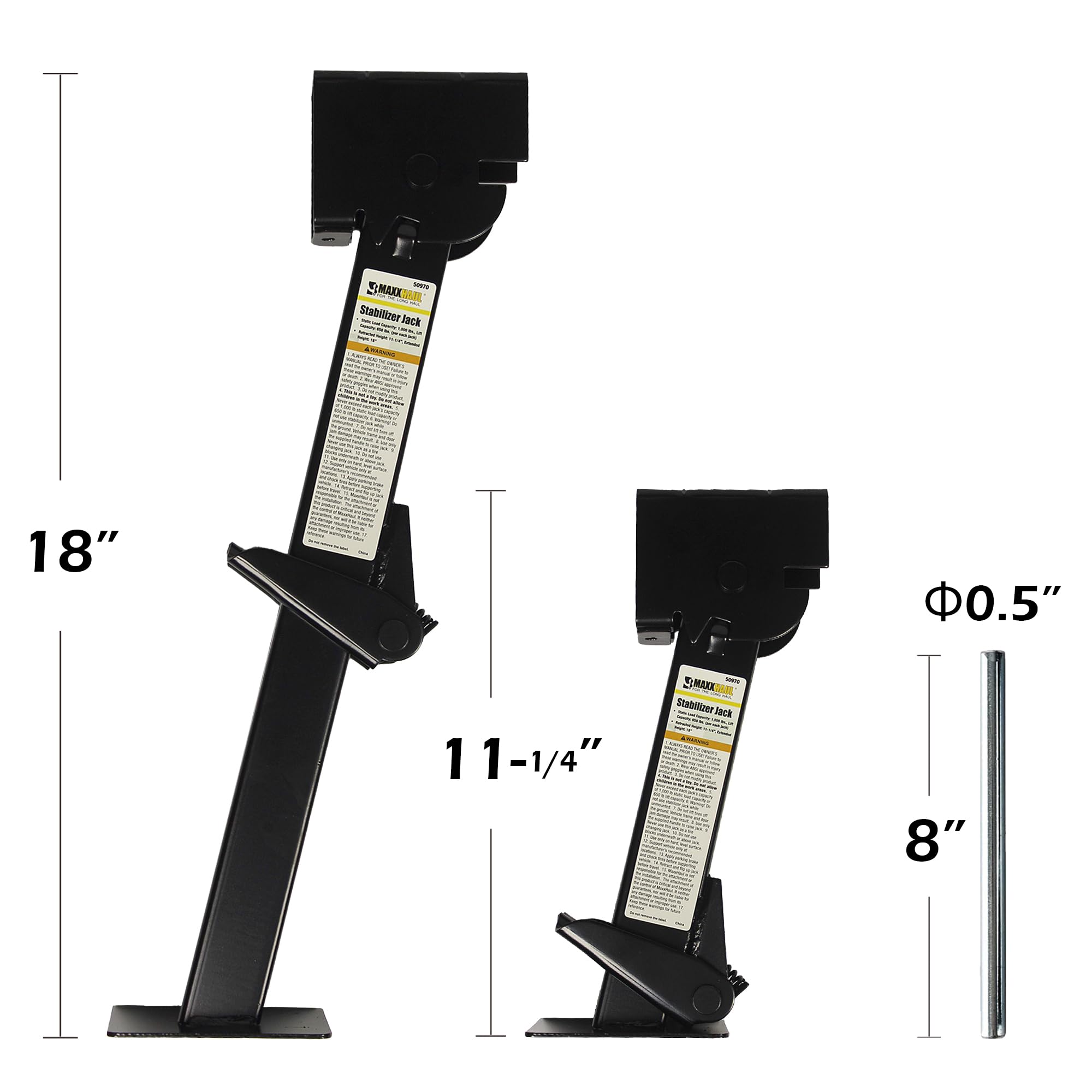 Snapklik.com : MaxxHaul 50970 Trailer Swing Down Stabilizer Jacks ...