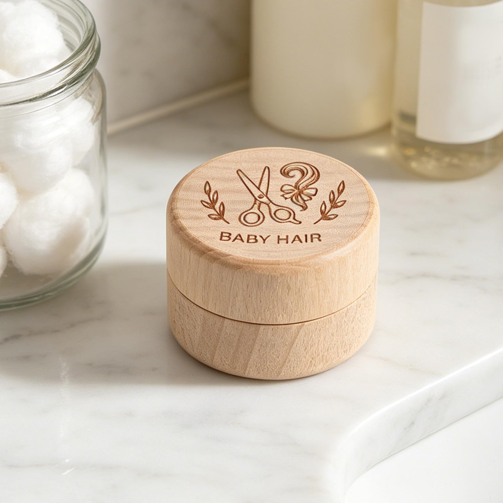 minkissy Caja de Recuerdo para Cordón Umbilical de Madera, para Guardar Pelo y Dientes de Ñiño, Adecuado para Cómoda o Mesita de Noche