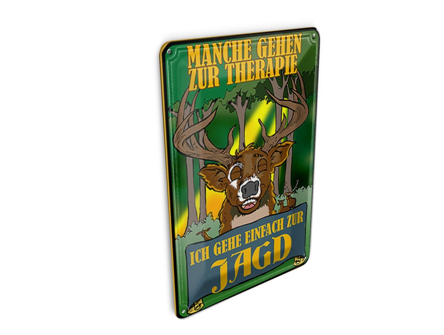 Femer Tin Postcard Hunting 10 x 14 cm Ich geh einfach zur Jagd Therapie Decorative Sign