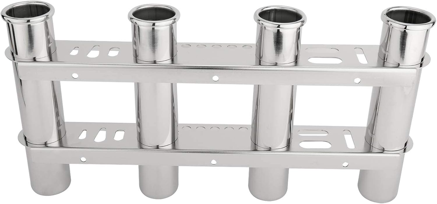 NovelBee 316 Stainless Steel 4 Tubes Fishing Rod Holder for Boat Marine Kayak Yacht NovelBee 316 Stainless Steel 4 Tubes Fishing Rod Holder for Boat Marine Kayak Yacht