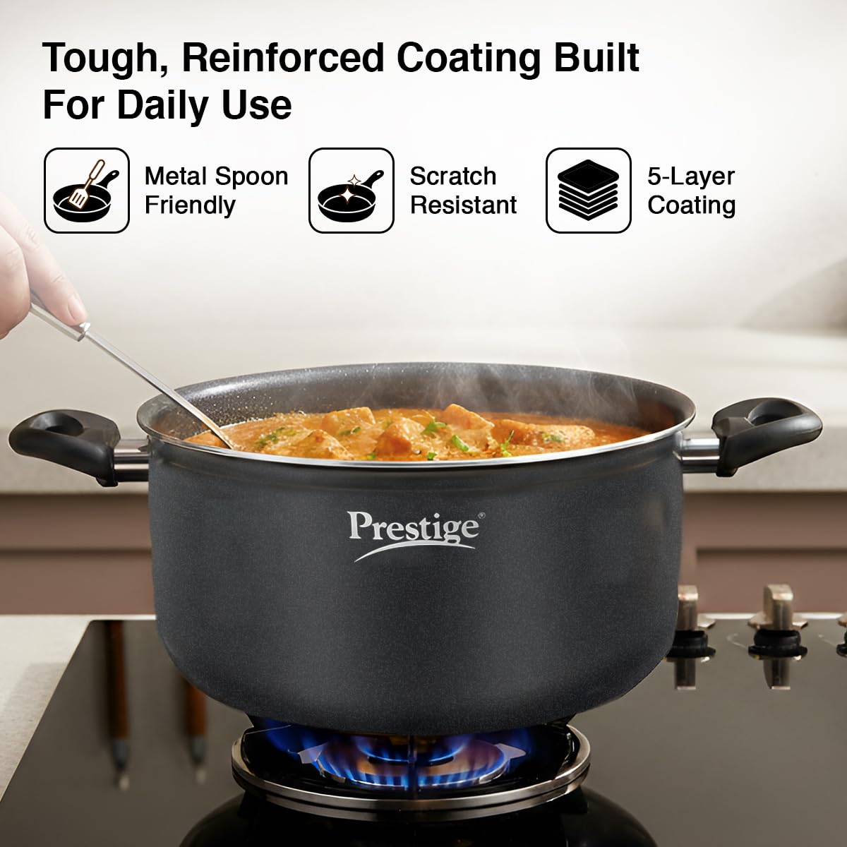 Prestige Omega Deluxe Granite Stock Pot - 28cm -6