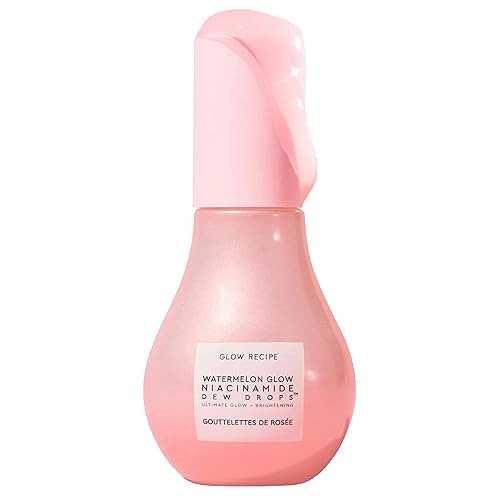 Glow Recipe Watermelon Niacinamide Dew Drops - Brightening, Plumping Hydrating Face Serum, Makeup Primer + Liquid Highlighter with Hyaluronic Acid - Dewy & Glowing Korean Skin Care (40ml) - Full - 1.35 Ounce (Pack of 1)