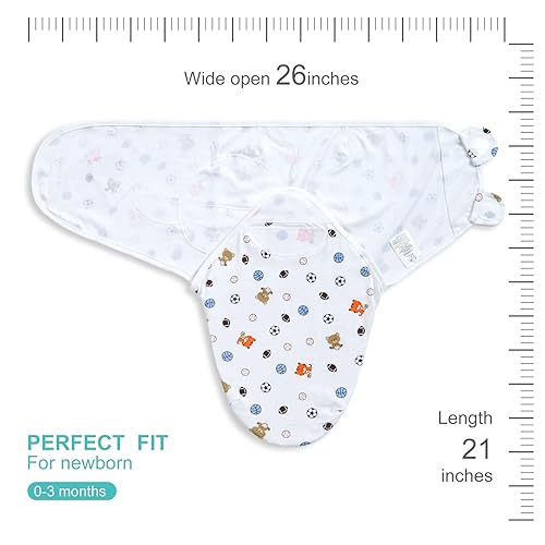 Miniatura 10 de Mantas envolventes para bebé niño y niña de 3 a 6 meses, hipoalergénicas y agradables a la piel, lindo balón de fútbol, dinosaurio, saco de dormir