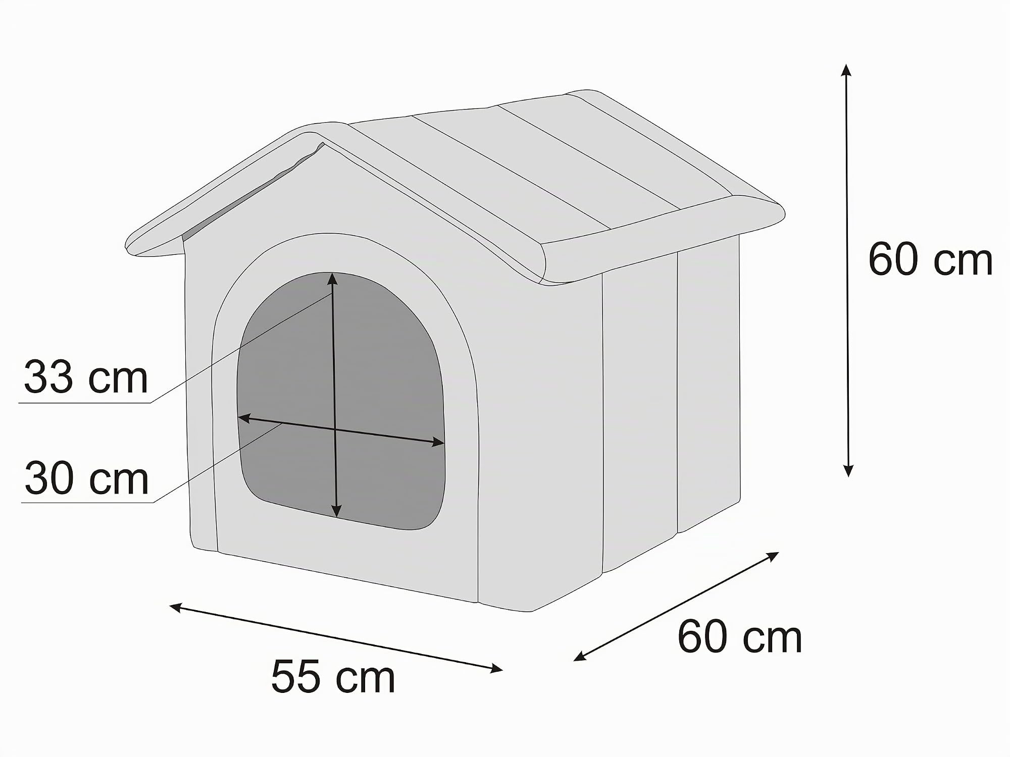 Pillowprim Haustierhütte, Hundeecke, Haustierzwinger, Hundehütte, Ruhebereich, Zwinger, Tierheim, Hundezwinger, R4: 55 x 60 cm, Asche Ökoleinen