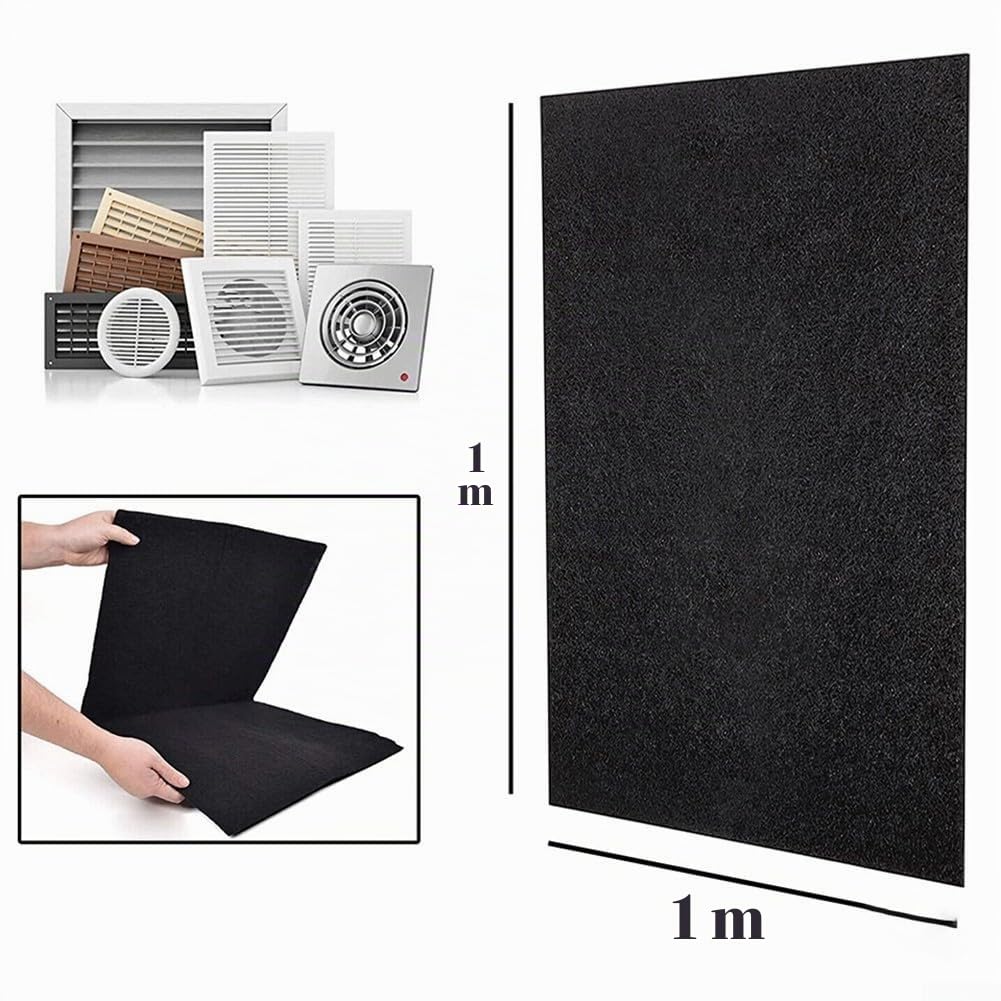 Filtros de carbón activado, hoja de filtro de carbón activo, 1 m x 1 m x 5 mm/10 mm, filtro de campana extractora de cocina, filtro de aire acondicionado, filtro de algodón de alta