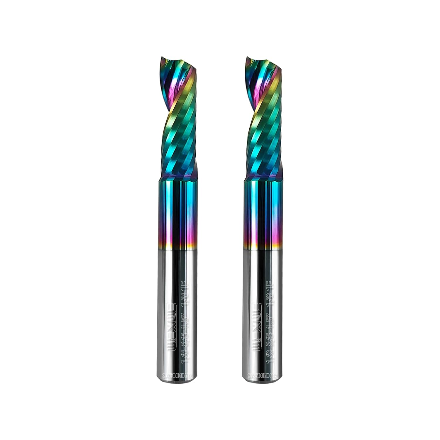 Tools Solid Carbide CNC Spiral Single Flute End Mill - for Acrylic Plate Aluminum, Wood, Plastic, Brass, Copper Cutting - 1/8 Diameter 1/8" Shank 1.5" Length,1 Flute (1/8-1.5" 2PCS)