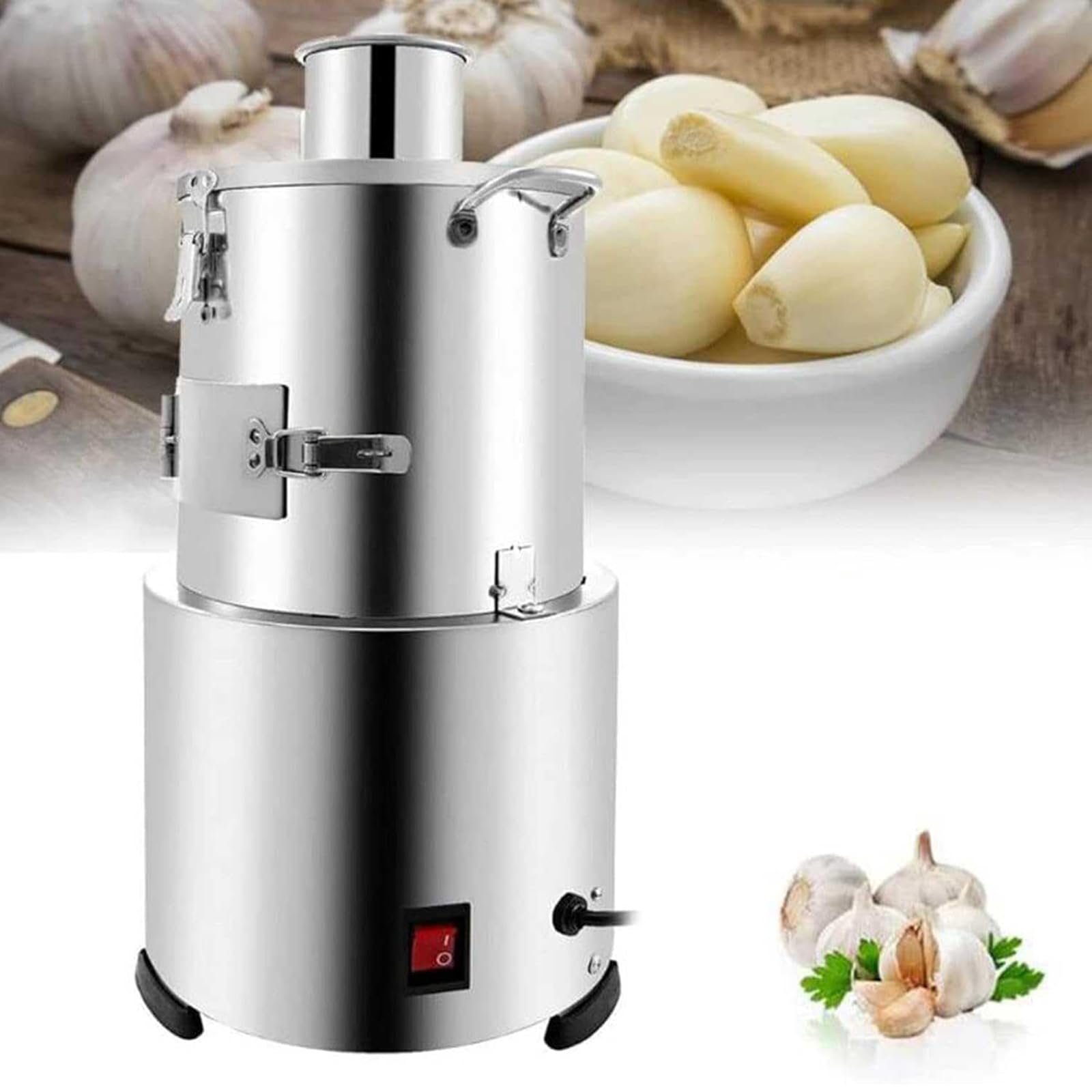 Adtzpc Commercial Garlic Peeling Machine, Electric Stainless Steel Garlic Peeler, Peeling Speed 30KG/H & Efficient Heat Dissipation, Whole Garlic Peeling Machine for Home and Commercial