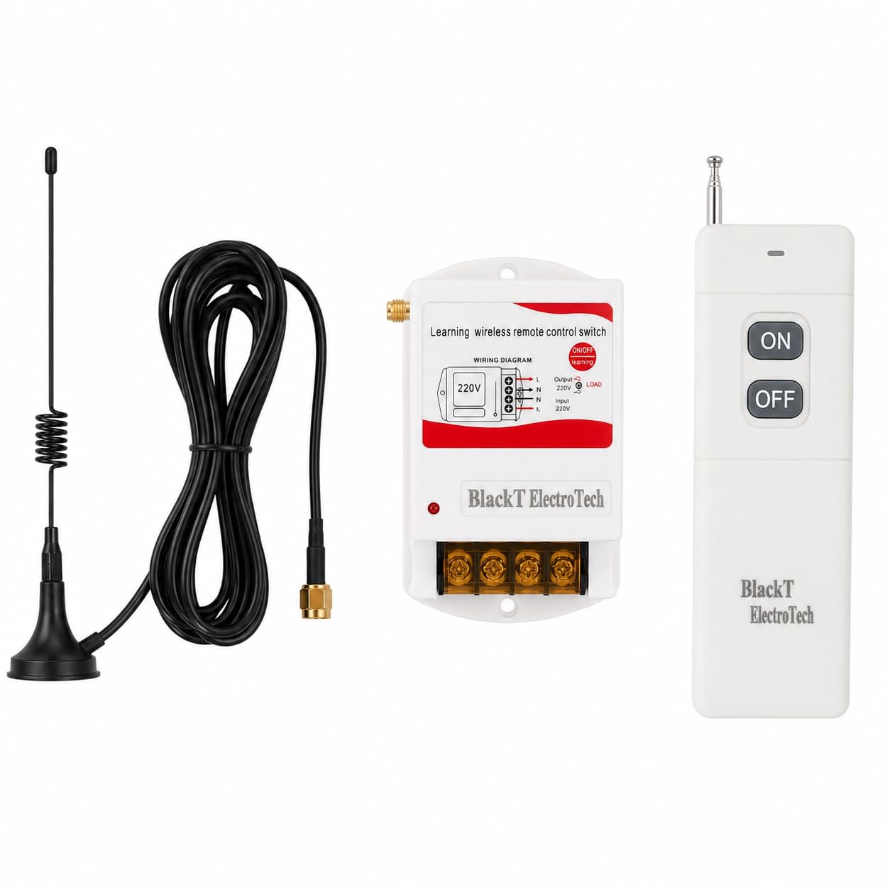 Blackt Electrotech BT16R15 Wireless 230 Volt 5 KM RF Remote Control Switch -30 amps Single Phase for Water Pumps, Motors, and Lighting-image-36