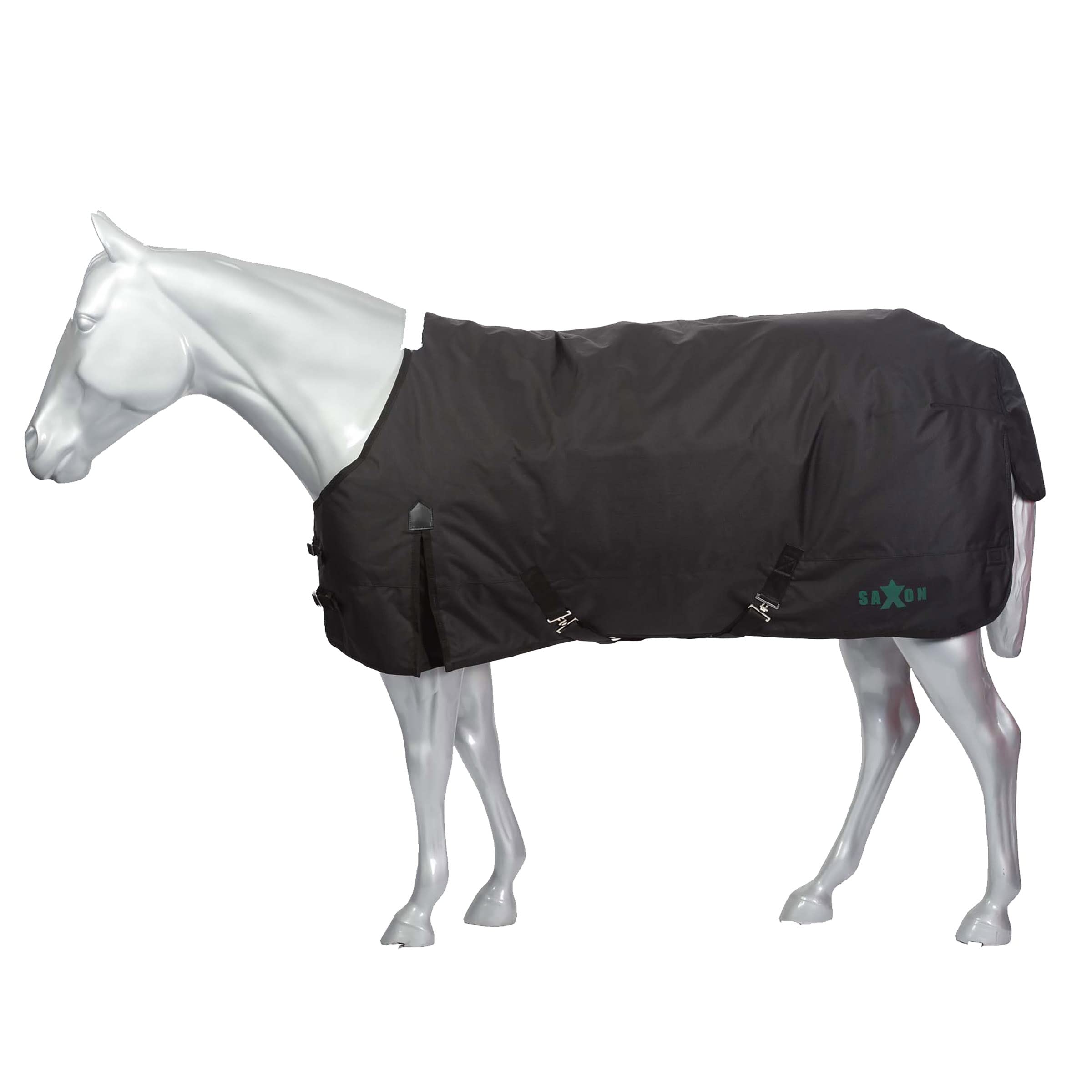 Saxon 1200D with Gusset Standard Neck Lite II Horse Blanket, Hunter/Black, 78