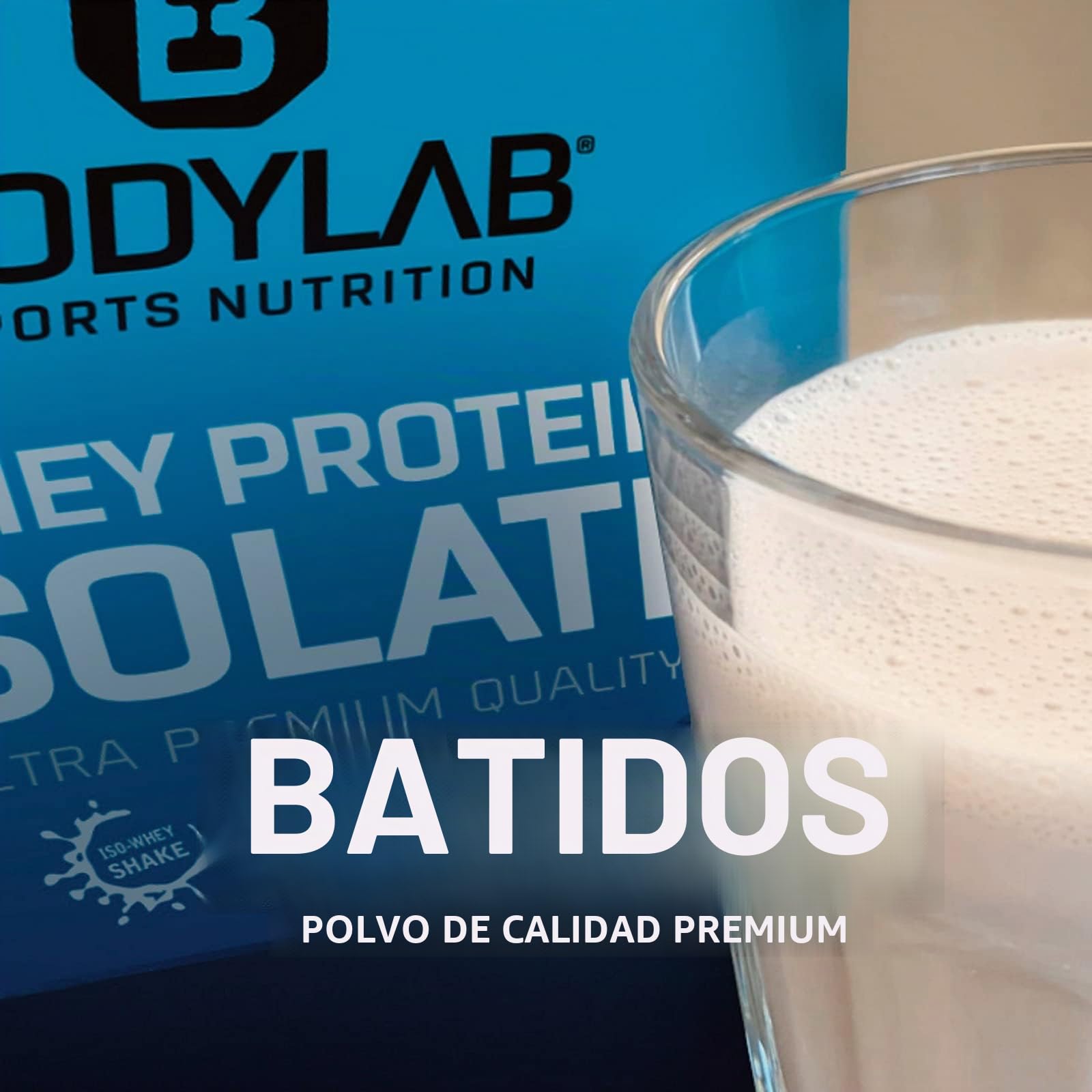 Whey Protein Isolate Neutro 2kg Bodylab24, proteína en polvo hecha de aislado de suero de leche, puede apoyar la construcción de músculo, sin aspartamo