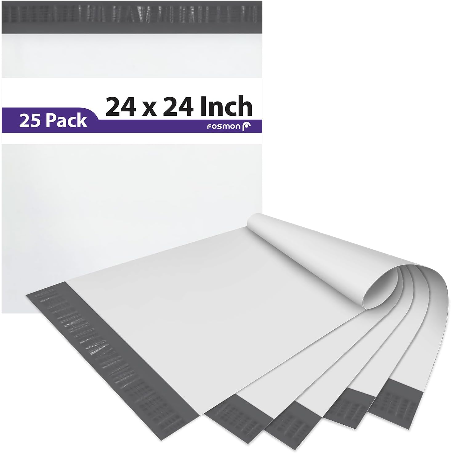 Fosmon 24x24 (25 Pack) Large Poly Mailers, Self-Seal Tear-Proof Waterproof Strong Adhesive Shipping Envelopes Bags for Clothing, Business Suppliers