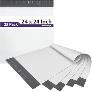 Fosmon 24x24 (25 Pack) Large Poly Mailers, Self-Seal Tear-Proof Waterproof Strong Adhesive Shipping Envelopes Bags for Clothing, Business Suppliers