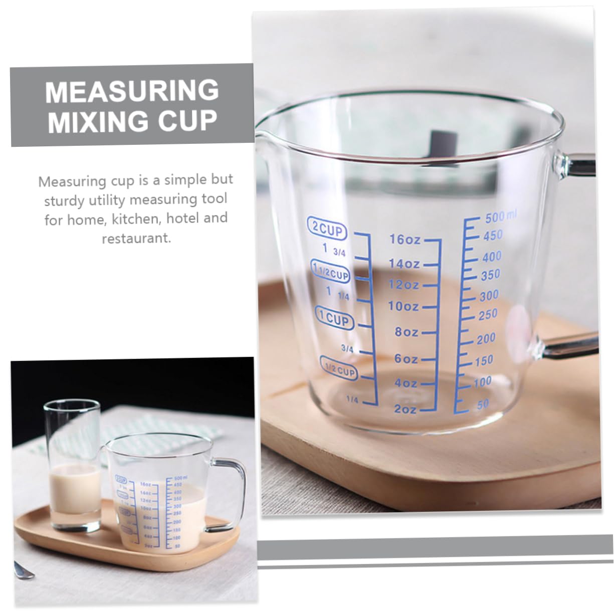 2pezzi Tazza di Vetro Misurino Misurino per Cottura Cucina Hotel Ristorante