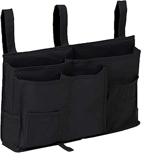 Organizador de almacenamiento para mesita de noche, bolsa organizadora de almacenamiento colgante con 8 bolsillos para literas, rieles de cama de