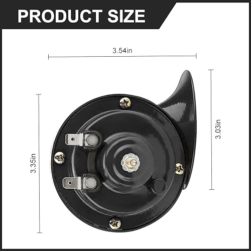 Miniatura 2 de cerfioo Pack-2 Bocina doble de caracol de aire para automóvil, tamaño mini impermeable de 12 V y bocina de sonido súper fuerte de 300 DB, kit de