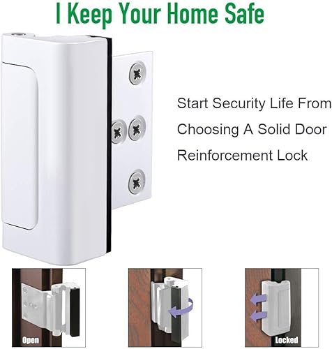 Miniatura 3 de Cerradura de refuerzo para puertas, cerradura de seguridad de 3 pulgadas para niños, cerraduras a prueba de niños para puertas con apertura hacia