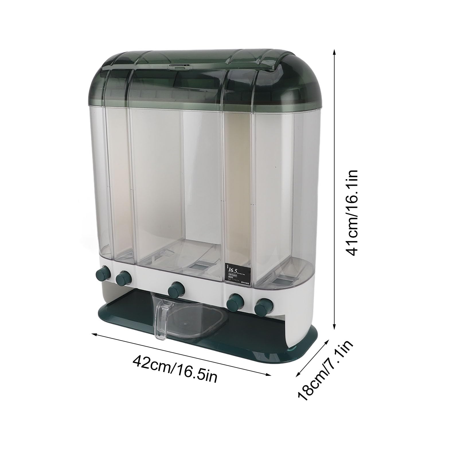 Dispenser Di Riso, Contenitore Ermetico Per Riso Ermetico In Materiale PP Per Alimenti Di Grande Capacità Da 16,5 Kg, Dispenser Per Cereali Con Misurino Per Conservazione Di Alimenti Secchi