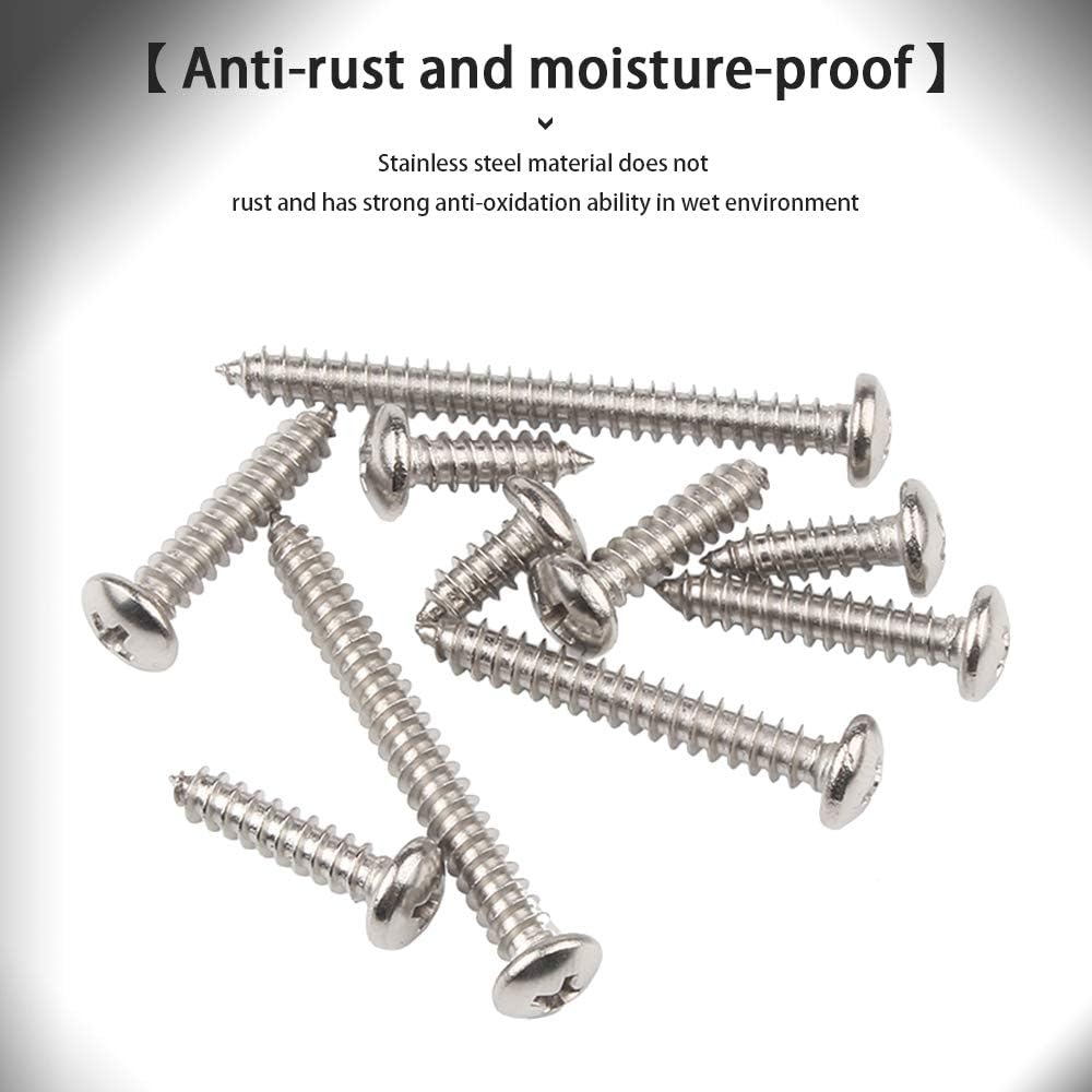 DAZISEN M2.6 Screw Stainless Steel Round Head Cross Self-Tapping Screw - Image 5