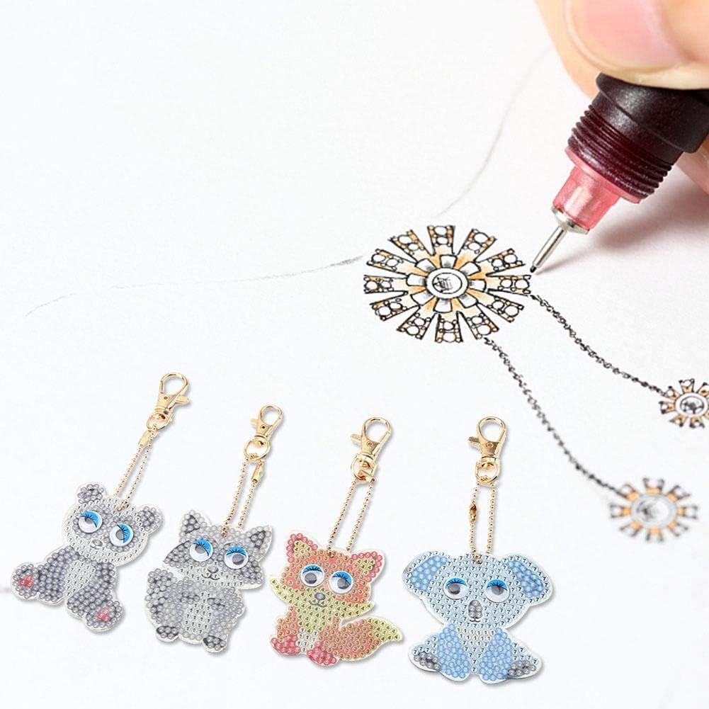 5D DIY Diamond Art Kits Cartoon Animal Keychain/Necklace Sticker Kits DIY Art Craft Kits for Kids and Adult - Image 4