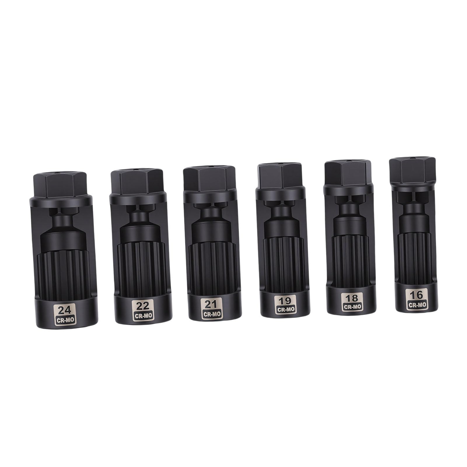 6-częściowy zestaw kluczy nasadowych do nakrętek amortyzatorów, 16 mm, 18 mm, 19 mm, 21 mm, 22 mm, 24 mm, narzędzie do usuwania nakrętek amortyzatora, zestaw kluczy nasadowych do di