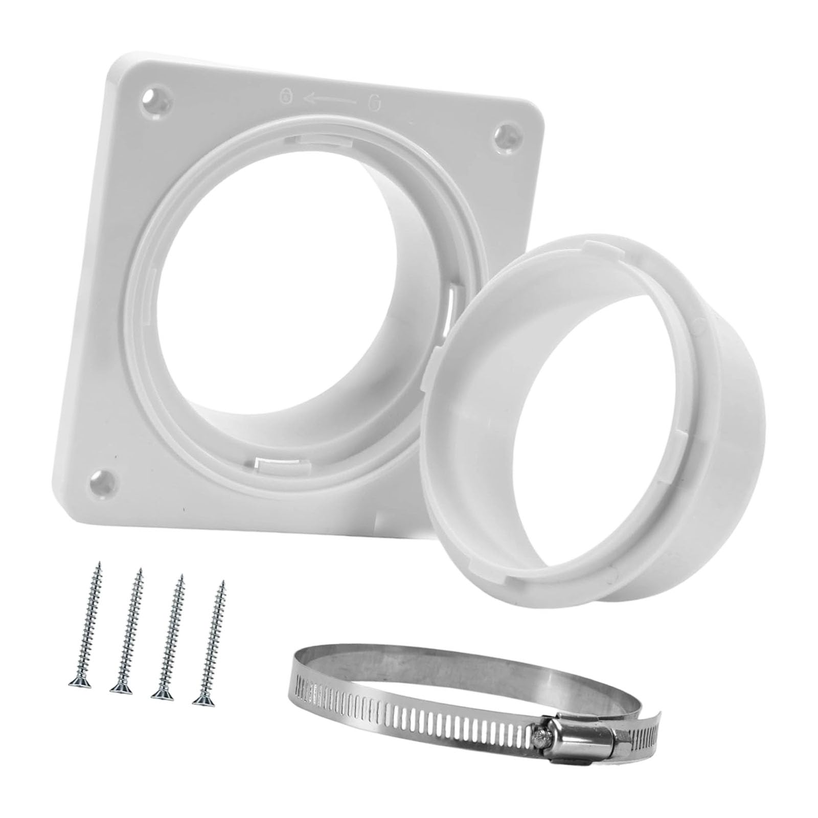 Laikoutd No4 Wall Flange Innovative Flexible Dryer Vent Connector With Stretchable Rubber Seal Simple Installation For Leak Proof & Easy Push On Quiet Exhaust Connector