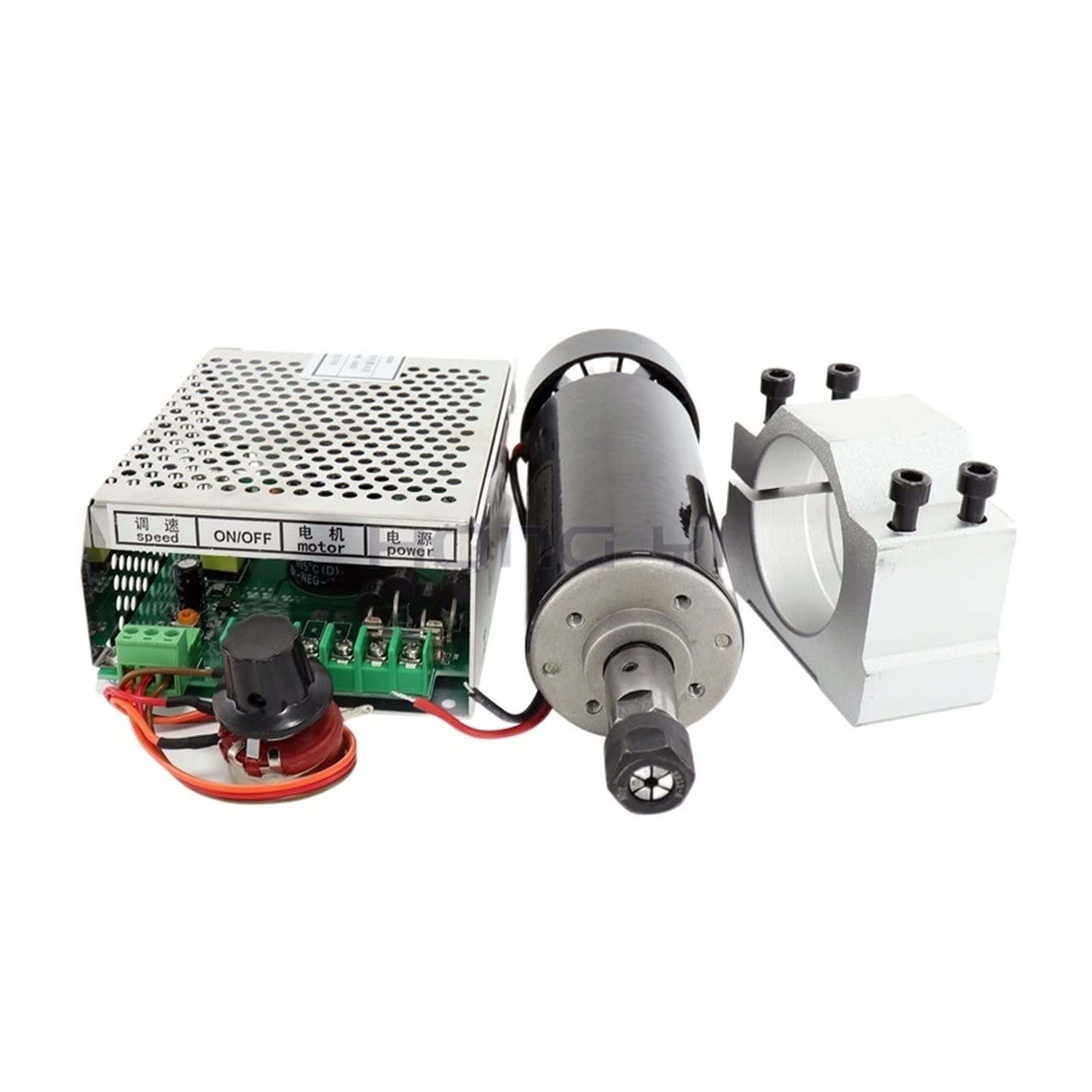 Mooilko Package5 0.5Kw Clamps Air Cooled Air Cooled Spindle+ Er11 Chuck Cnc 500W Spindle Motor + Power Supply Speed Governor Smooth Running(Package5)