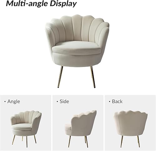 Miniatura 10 de HULALA HOME Moderno sofá biplaza de terciopelo con respaldo en forma de flor, cómodo sofá tapizado de 2 plazas con patas de metal dorado, sofá