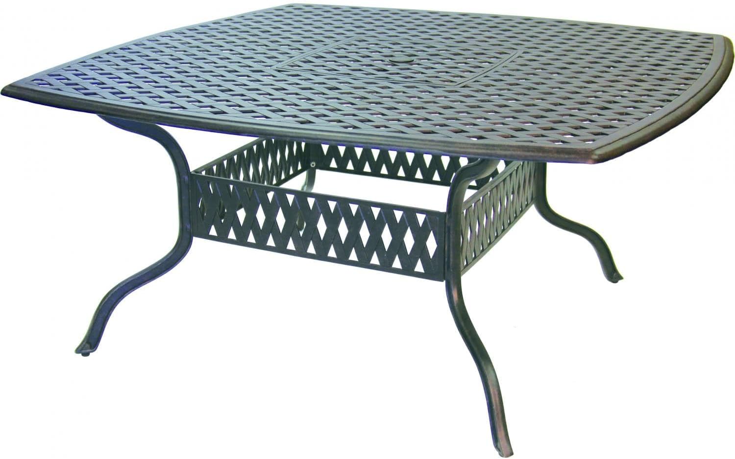 Darlee Series 30 64" Square Patio Dining Table in Antique Bronze