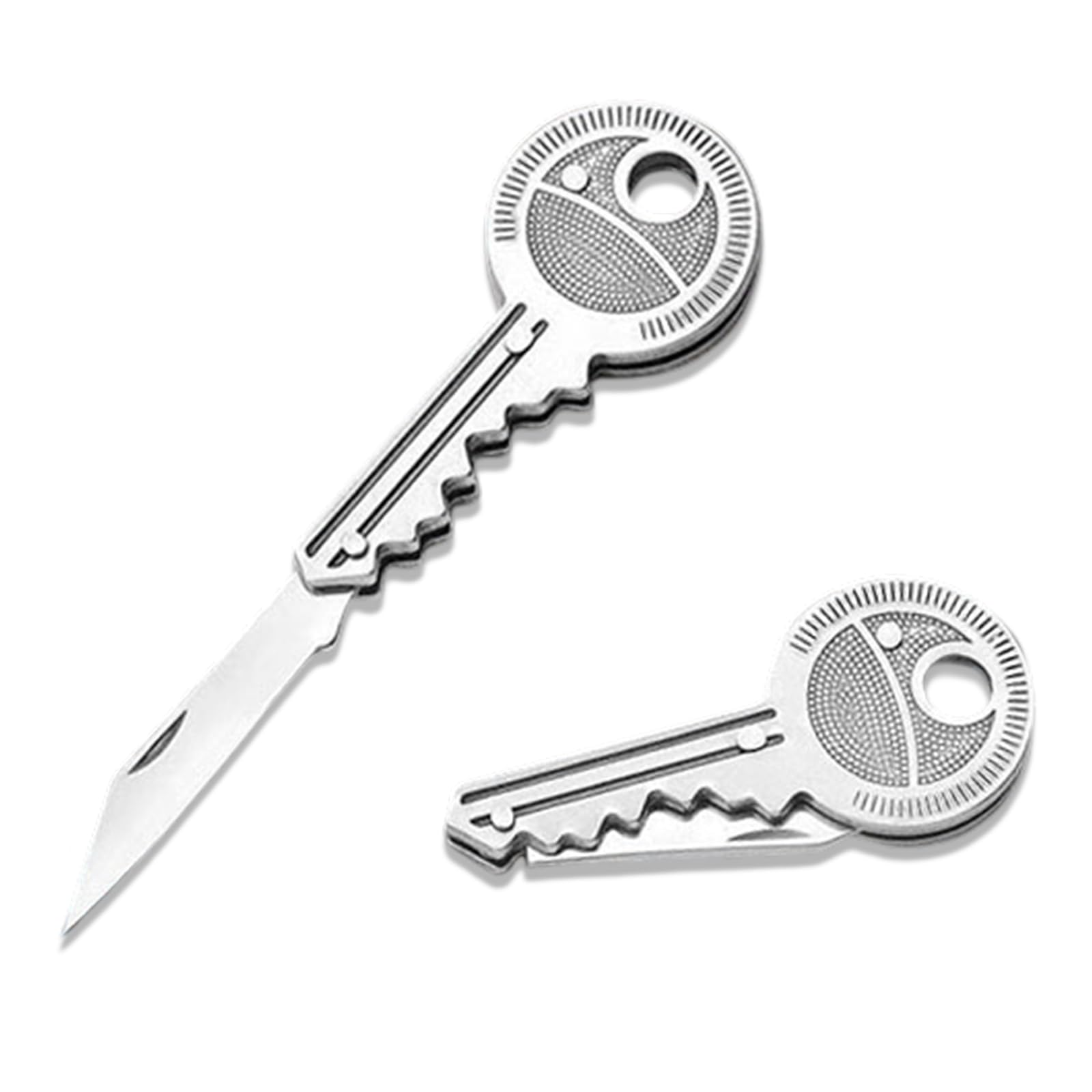 2PCS Schlüsselmesser,Mini Messer Taschenmesser,Klappmesser,Brieföffner in Schlüsselform Paketmesser,Edelstahl Key Knife Schlüsselbund Messer für Outdoor,Kleine Geschenke für Männer Frauen
